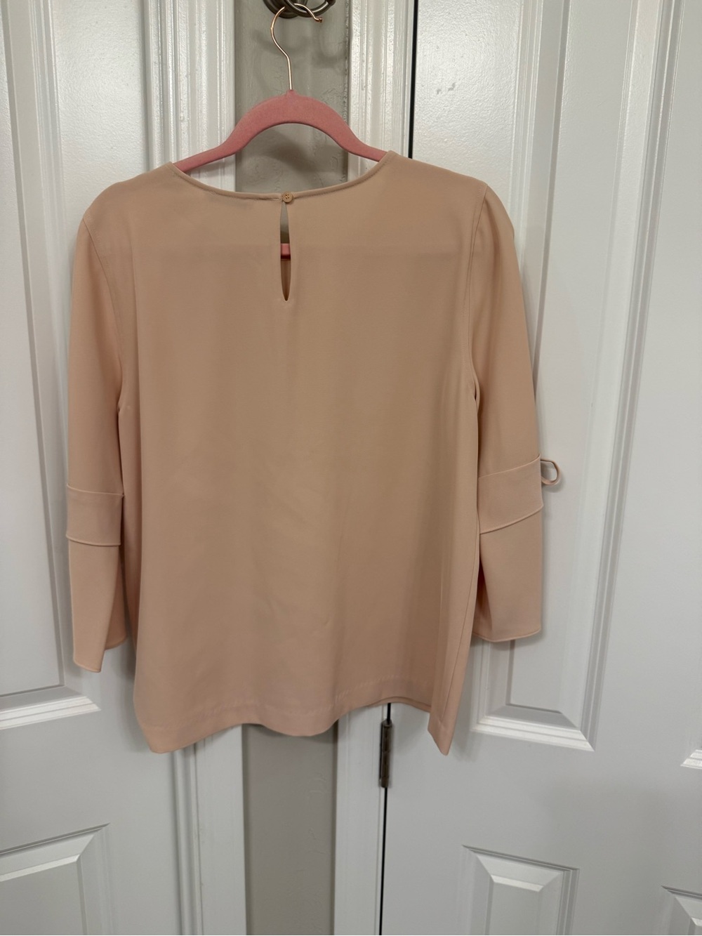 Calvin Klein Blush Pink Keyhole Back Blouse